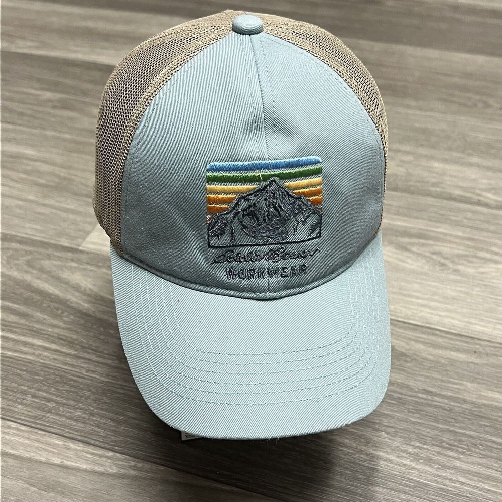 Eddie Bauer Snapback Hat Blue Gray Workwear Mountain Hiking Outdoor Gorpcore‎